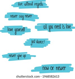vector hand drawing motivational quotes set positive thinking 