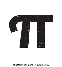 vector hand drawing pi number