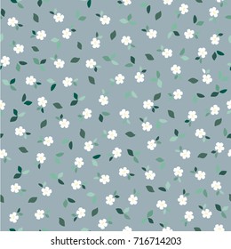 Vector hand drawing romantic flowers seamless pattern background