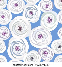 Vector hand drawing roses seamless pattern background