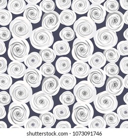 Vector hand drawing roses seamless pattern background