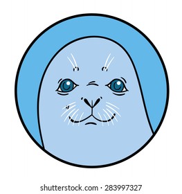 vector hand drawing seal  - harbor seal or sea calf