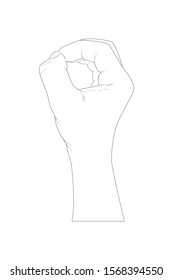 Vector Hand drawing side of a fist on white background