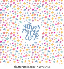 Vector hand drawing stars frame background card template