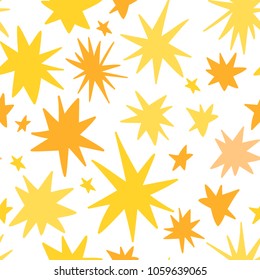 Vector hand drawing stars seamless pattern background