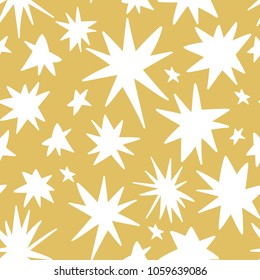 Vector hand drawing stars seamless pattern background