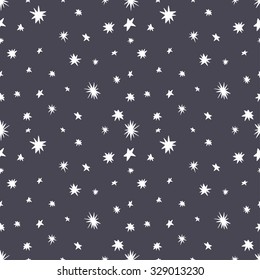 Vector Hand Drawing Stars Seamless Pattern Background