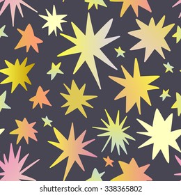 Vector hand drawing stars seamless pattern background