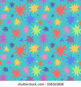 Vector hand drawing stars seamless pattern background