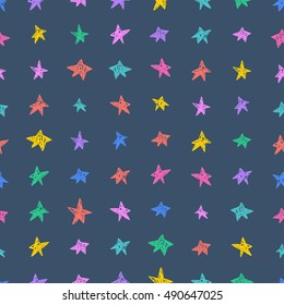 Vector hand drawing stars seamless pattern background
