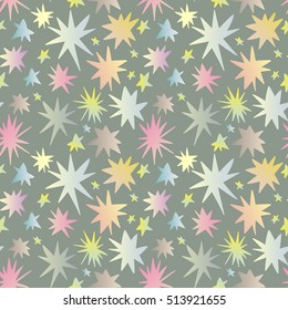 Vector hand drawing stars seamless pattern background
