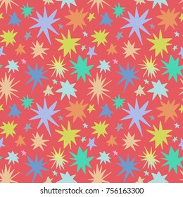 Vector hand drawing stars seamless pattern background