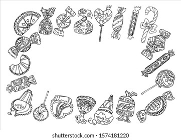 Vector hand drawing sweets doodle style. Isolated vector illustration.
