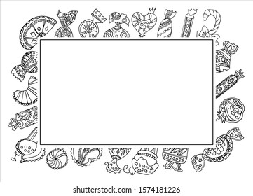 Vector hand drawing sweets doodle style. Isolated vector illustration.
