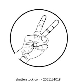 vector hand drawing symbolizing peace.