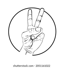 vector hand drawing symbolizing peace.