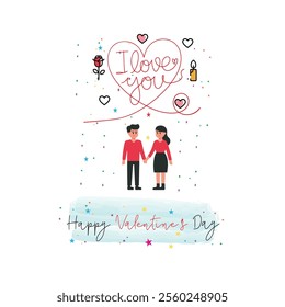 Vector Hand Drawing of Valentine's Graphics