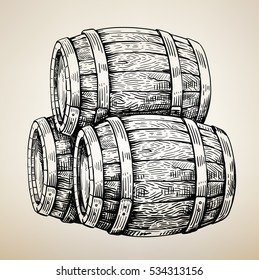 Wooden barrel Royalty Free Vector Image - VectorStock