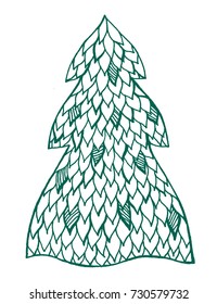 vector hand drawn abstract christmas tree 