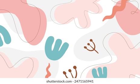 Vector hand drawn abstract doodle organic colorful background