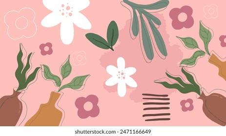 Vector hand drawn abstract doodle organic colorful background