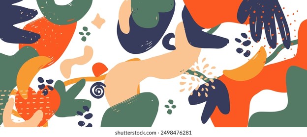 Vector dibujado a mano abstracto doodle orgánico Anuncio colorido
