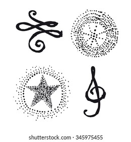 vector hand drawn abstract elemenrs. Ink doodles.