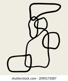 Ilustración abstracta dibujada a mano por vectores. Obra de arte creativa y simple. Plantilla para tarjeta, afiche, banner, imprimir para camiseta, pin, insignia, parche.
