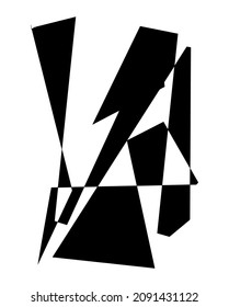 Vector hand drawn abstract illustration  . Creative simple artwork. Template for card, poster, banner, print for t-shirt, pin, badge, patch.