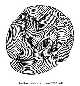 Vector hand drawn abstract object. Black graphic doodle illustration
