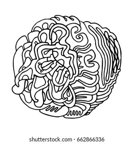 Vector hand drawn abstract object. Black graphic doodle illustration