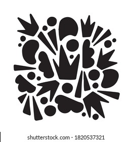 Vector hand drawn abstract shapes set