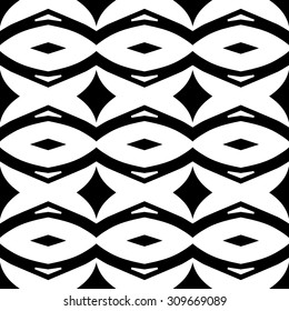 Vector hand drawn abstract vintage geometric wallpaper pattern seamless background. Tribe motive for wrapping. Aztec, american, arabic rhombus tiling.