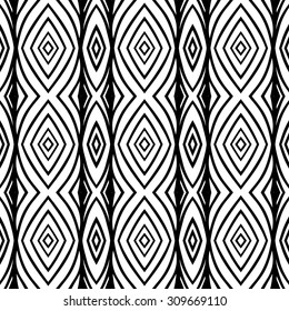 Vector hand drawn abstract vintage geometric wallpaper pattern seamless background. Tribe motive for wrapping. Aztec, american, arabic rhombus tiling.