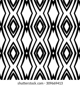 Vector hand drawn abstract vintage geometric wallpaper pattern seamless background. Tribe motive for wrapping. Aztec, american, arabic rhombus tiling.