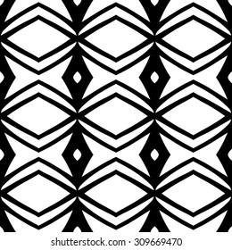 Vector hand drawn abstract vintage geometric wallpaper pattern seamless background. Tribe motive for wrapping. Aztec, american, arabic rhombus tiling.