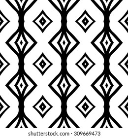 Vector hand drawn abstract vintage geometric wallpaper pattern seamless background. Tribe motive for wrapping. Aztec, american, arabic rhombus tiling.