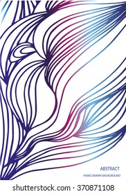 Vector hand drawn abstract waves background, colorful gradient