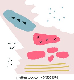 Vector hand drawn abstraction. Texture, background, elements for design.