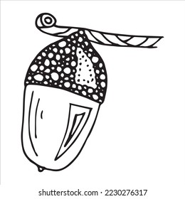 Dibujo a mano del vector a través de la ilustración. Clipart de boceto botánico otoñal.
