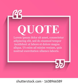 Vector hand drawn acrylic stroke, quote template. Quote template conceptual brackets grunge brush. Ink painting hand drawn. Quote bubble vector design. Grunge brush background. Quote vector template