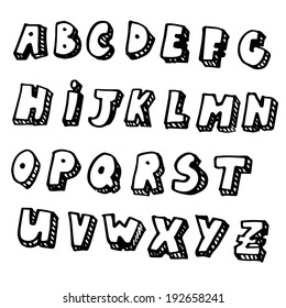 Vector hand drawn alphabet