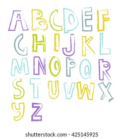 vector hand drawn alphabet
