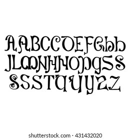 Vector hand drawn alphabet.