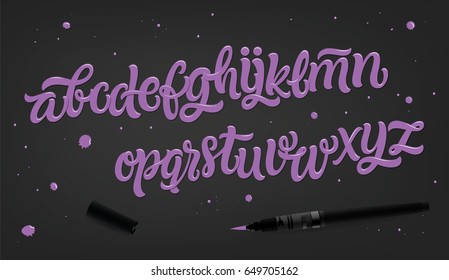 Vector hand drawn alphabet. 