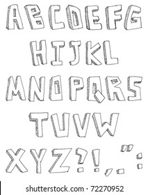 Vector hand drawn alphabet