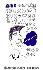 Vector hand drawn alphabet