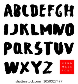 Vector hand drawn alphabet. Brush painted letters. Hand lettering for your designs: logo, for posters, invitations, cards, etc.