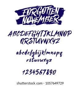 Vector hand drawn alphabet. Brush painted letters. Lettering and custom typography for designs: logo, posters, invitations, cards