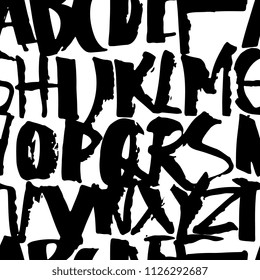 Vector hand drawn alphabet. Brush painted letters. Hand lettering for your designs: logo, for posters, invitations, cards, etc.